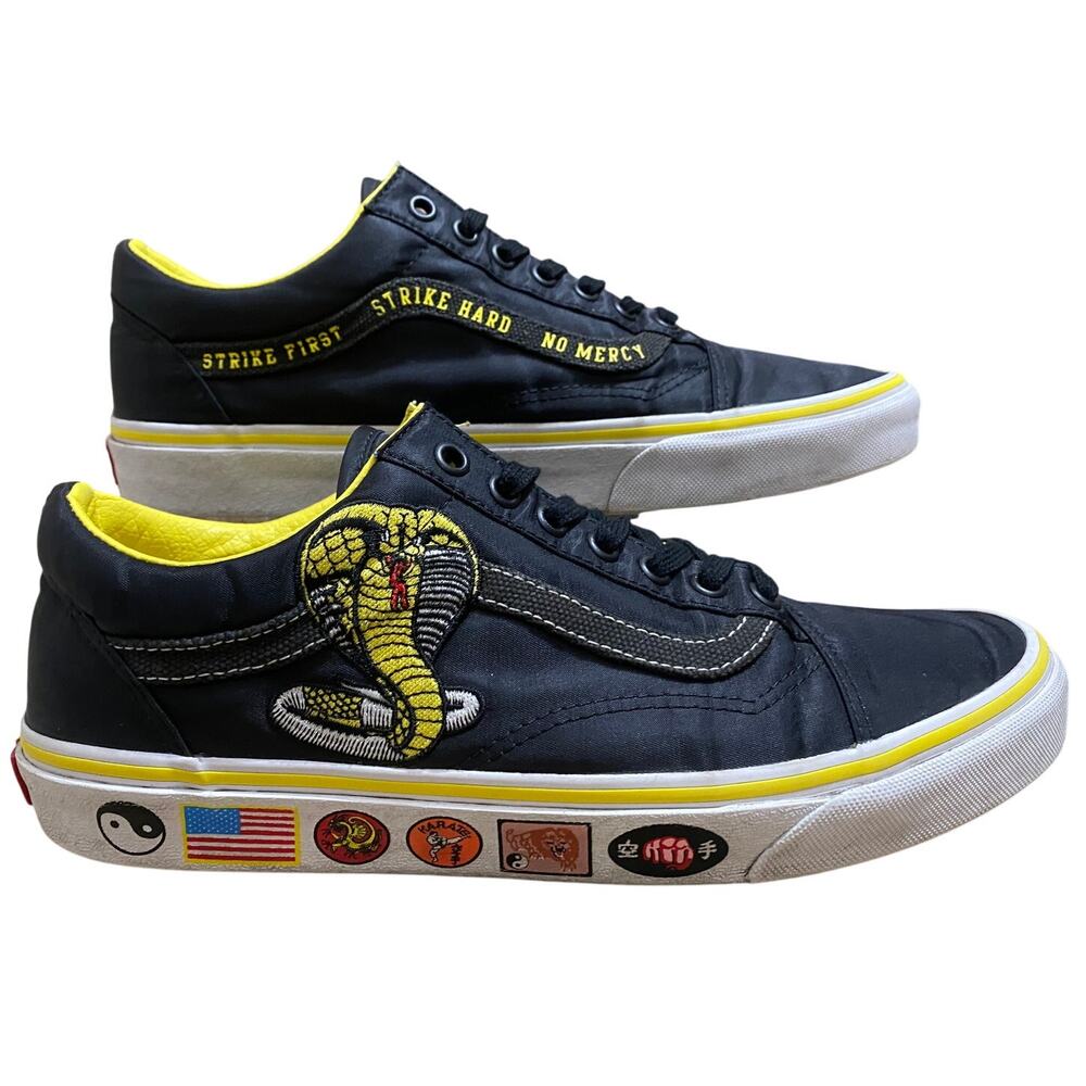 VANS Cobra Kai Old Skool Black Yellow Men’s 10 Karate Kid Netflix Shoes